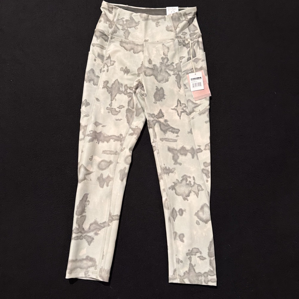 Jessica Simpson Active Slimtek Thyme Ripple Tie Dye Leggings Women's Size Medium